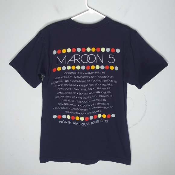 Maroon 5 North America Tour 2013 Concert Short Sleeve T-Shirt - Picture 2 of 4